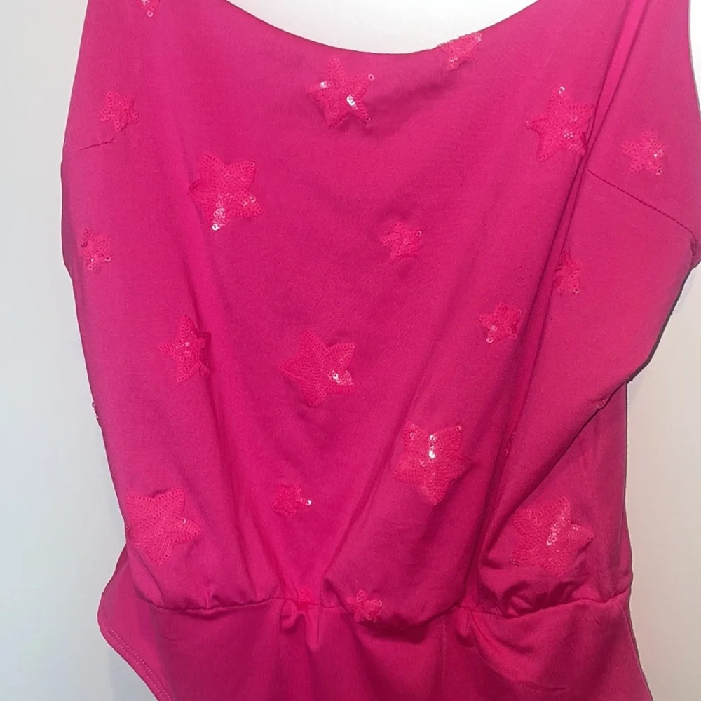 Hot Pink Sequin Star Bodysuit - Picture 2 of 3